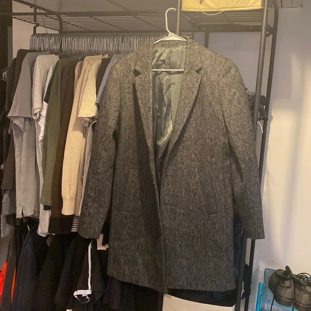 Mens wool long coat - Picture 1 of 4